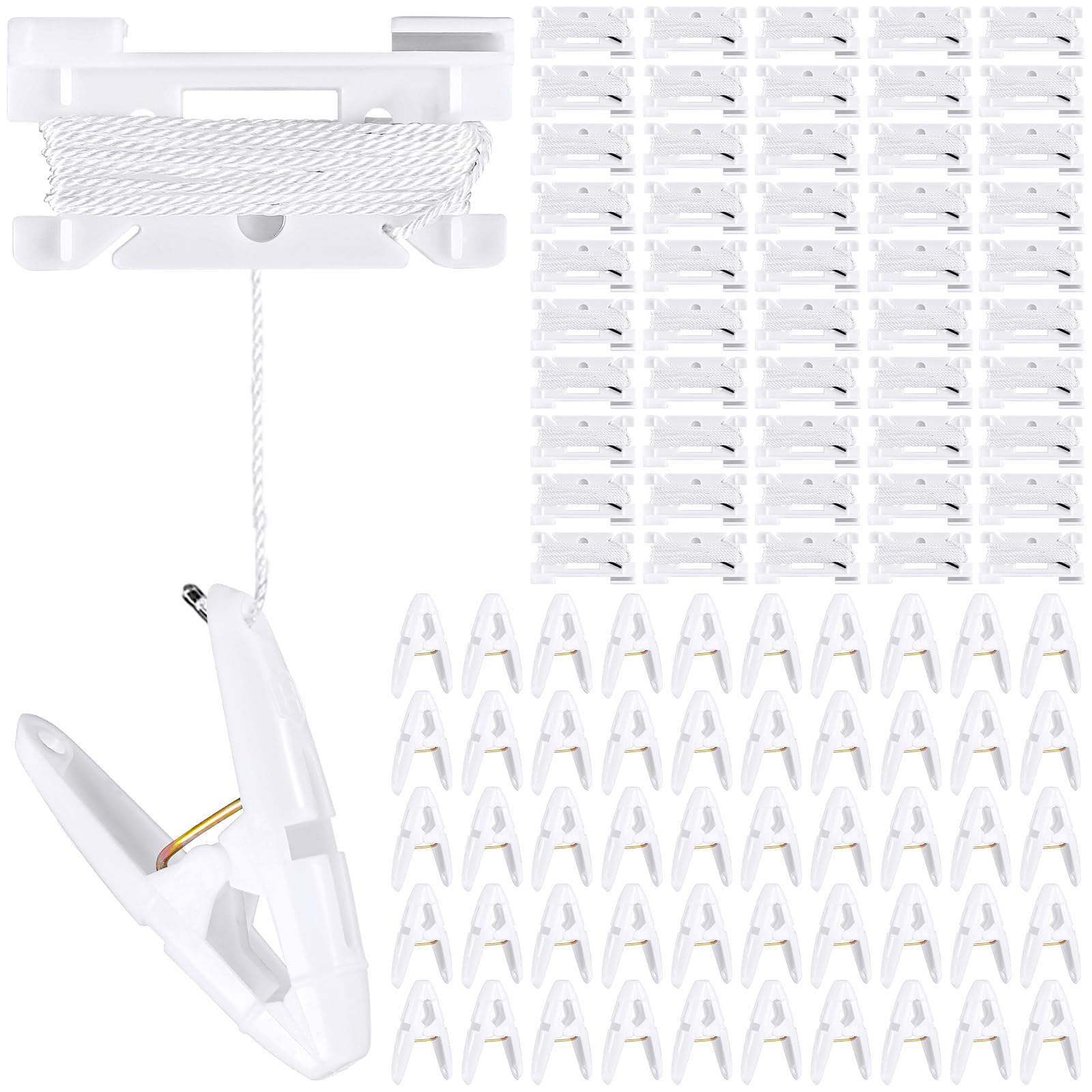 Briwoody Drop Ceiling Grid Clips for Classroom, 50 Pairs, White