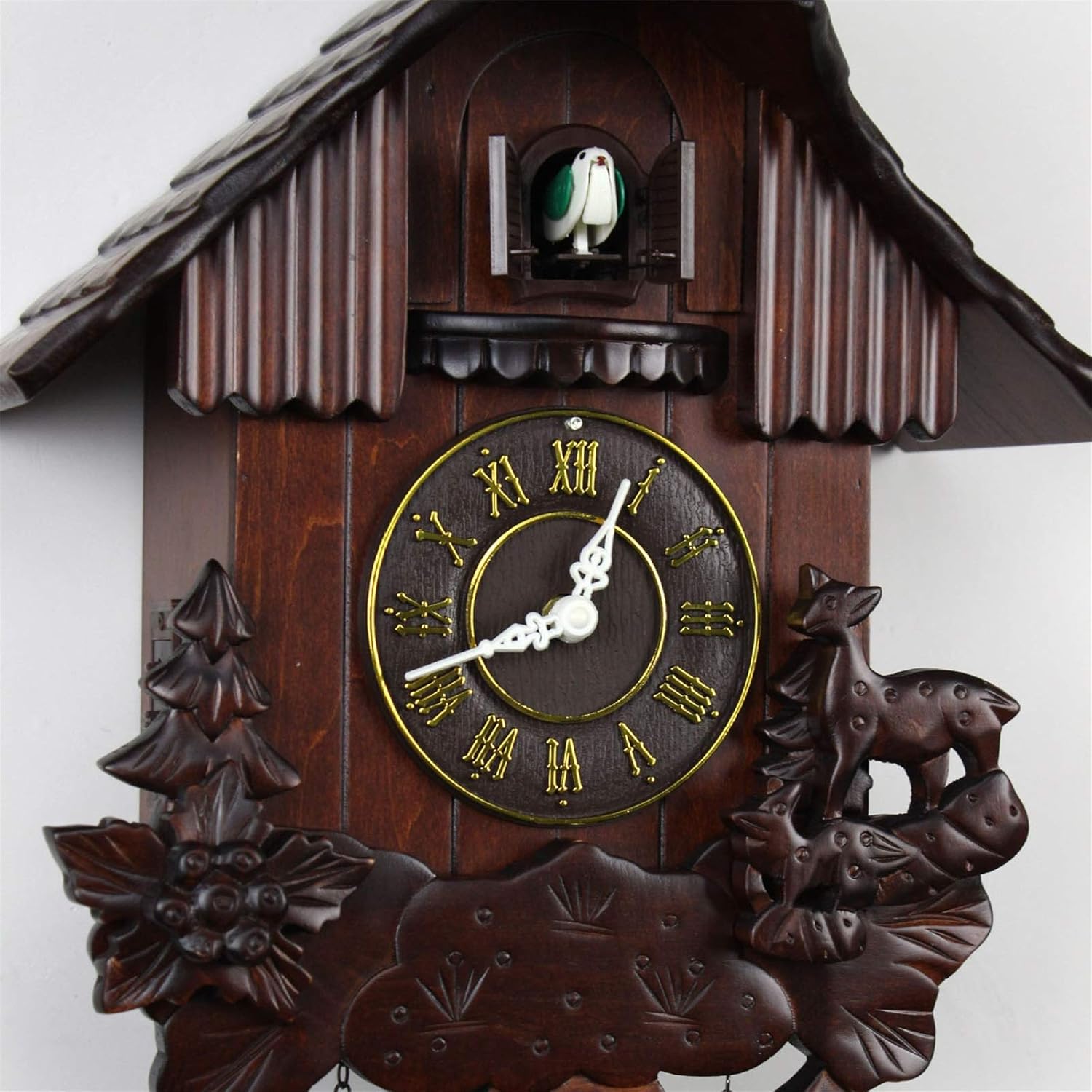 Cuckoo Clock Home Cuckoo Roman Numeral Wall Clock for Artistic Living Room Kitchen for Home Decor
