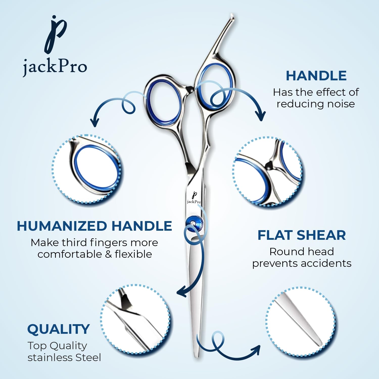 jackPro Signature Hair Kit | Hair Cutting Cape, Mustache & Beard Scissors, Dusting Brush, 500ml Spray Bottle | For Barber, Unisex Salon, Home (Pack of 6) 1