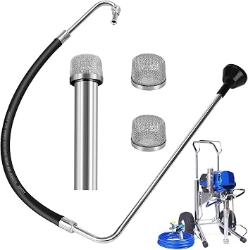 Stainless Steel Suction Hose and Reflux Line Sets,Complimentary 2 Filter | Compatible With Graco 695 795 3900 1095 1595 5900 7900 Airless Spraying Machine,Airless Paint Sprayer Accessories