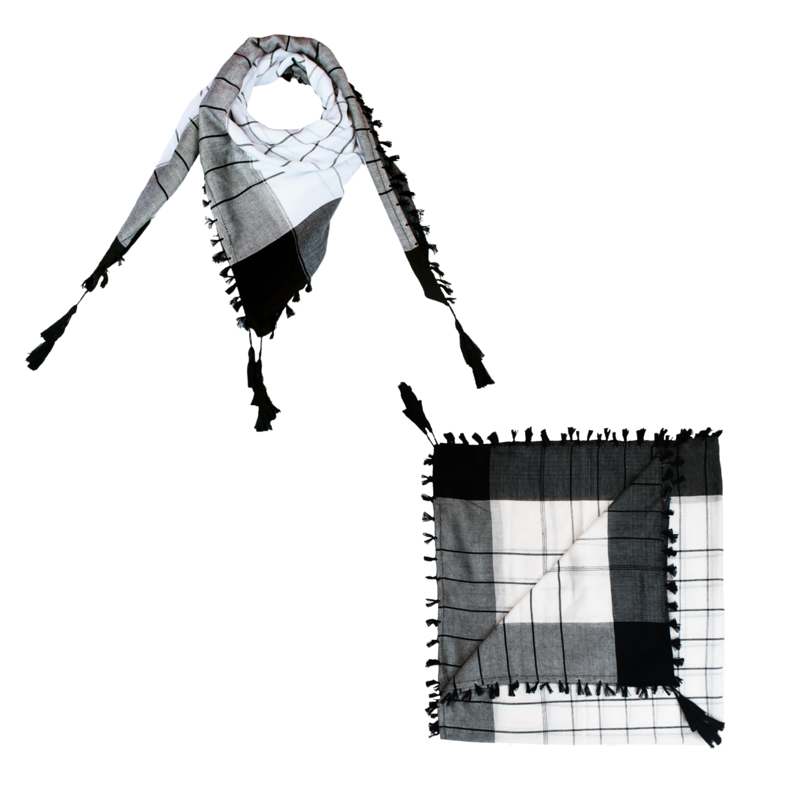 Classic Cotton Desert Scarf for Men–Shemagh Arabian Palestine Arafat Keffiyeh Neckerchief Face Scarf, ghaza rafah Stylish All-Season Multi-Purpose Rumal (39 x 39 Inch with tussle 41 x 41 inch)