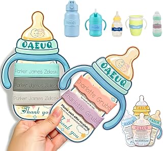 3 Pack Personalized Baby Bottle Labels for Daycare Custom Silicone Water Bottle Name Bands for Kids Reusable Baby Bottle Labels Custom Water Bottle Labels for Sippy Cups Preschool School & Camp
