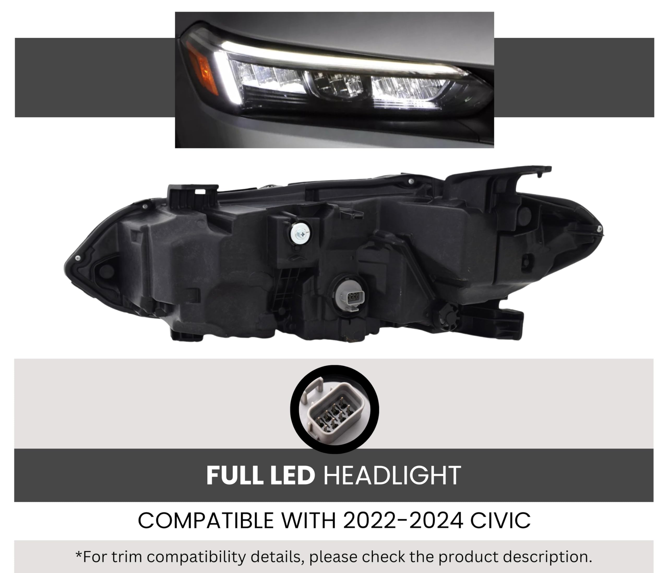 Mua UQZ LED Headlights for Honda Civic 2022 2023, Demon Eye Headlights