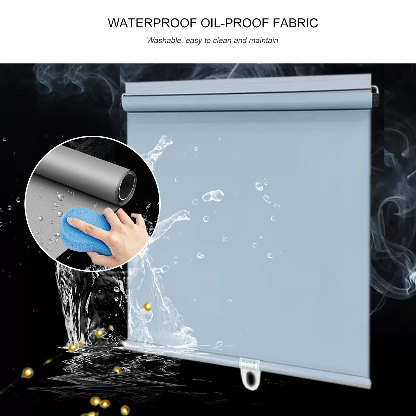 Tenda oscurante a rullo, blocco solare, protezione della privacy, retrattile, per porte e finestre, colore grigio, 60 x 160 cm / 24x63in, ideale per il controllo della luce e la privacy domestica