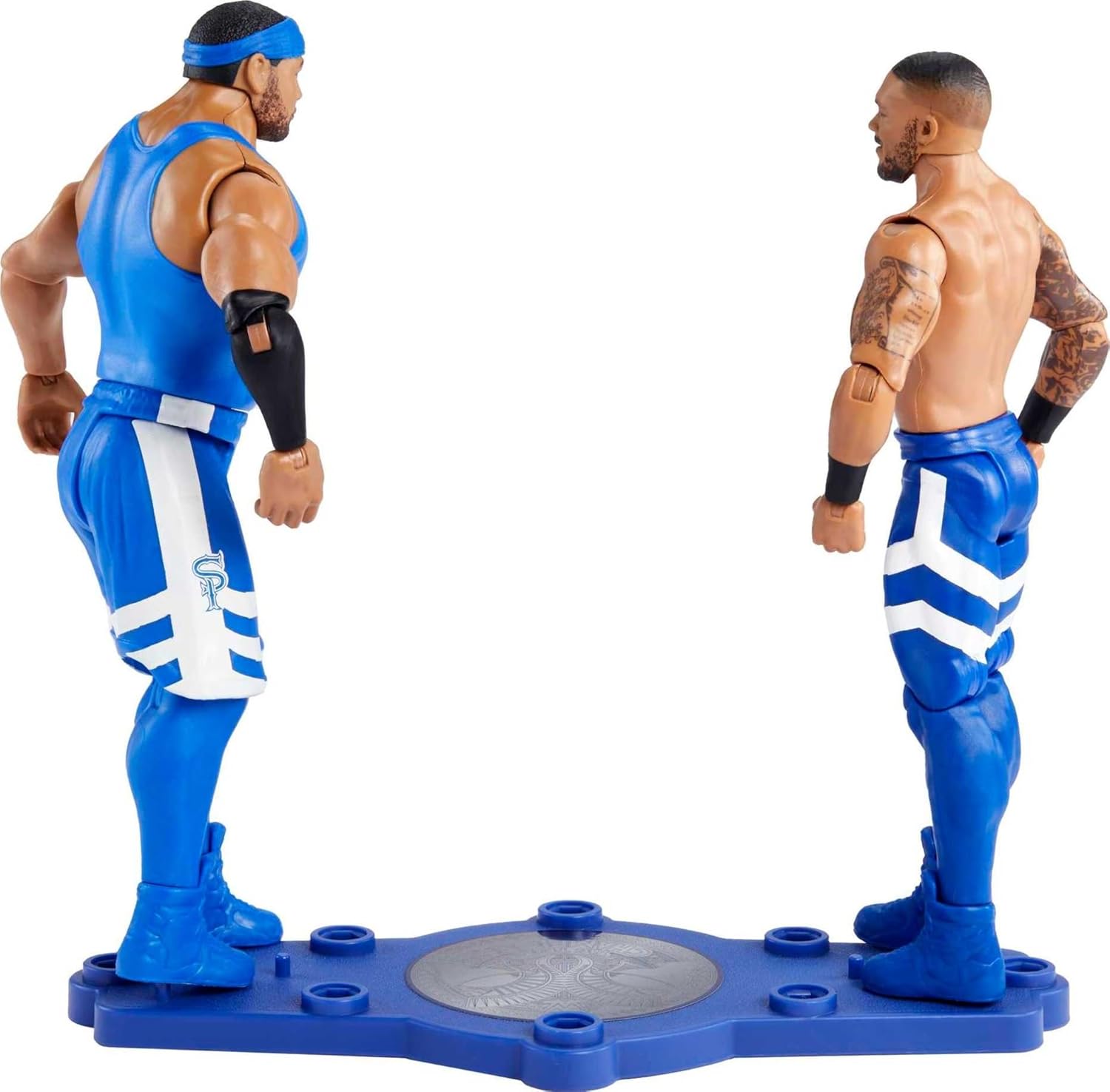 Mattel WWE Championship Showdown 2-Pack Action Figures & Accessory, Series #8 Angelo Dawkins vs Montez Ford Collectible Set, 6-inch