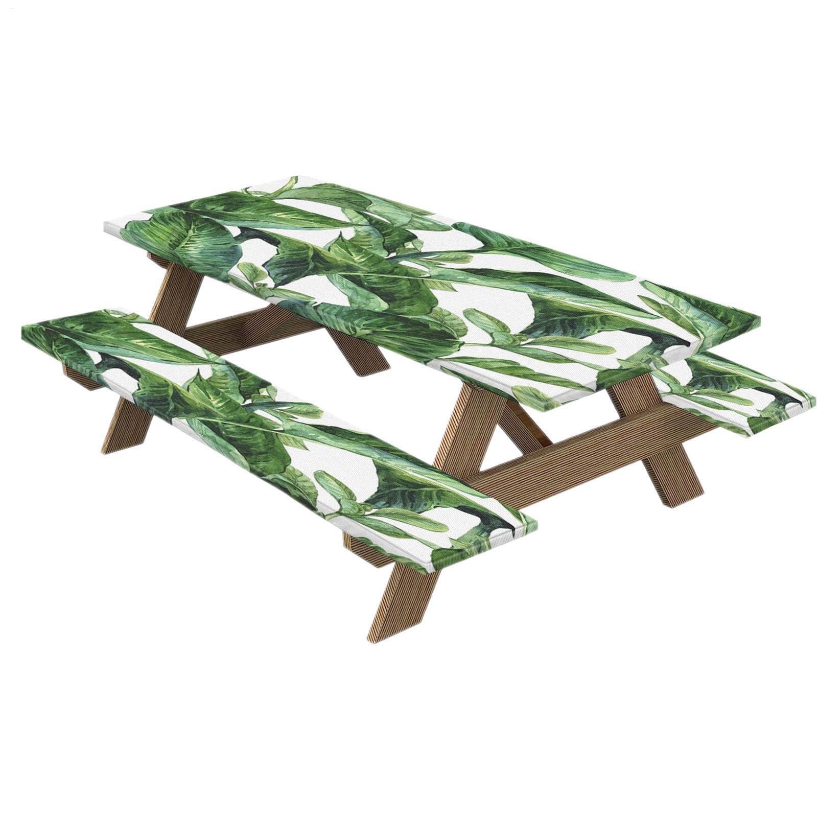 Housse de table de pique-nique équipée avec ses 2 housses de banc élastiques
