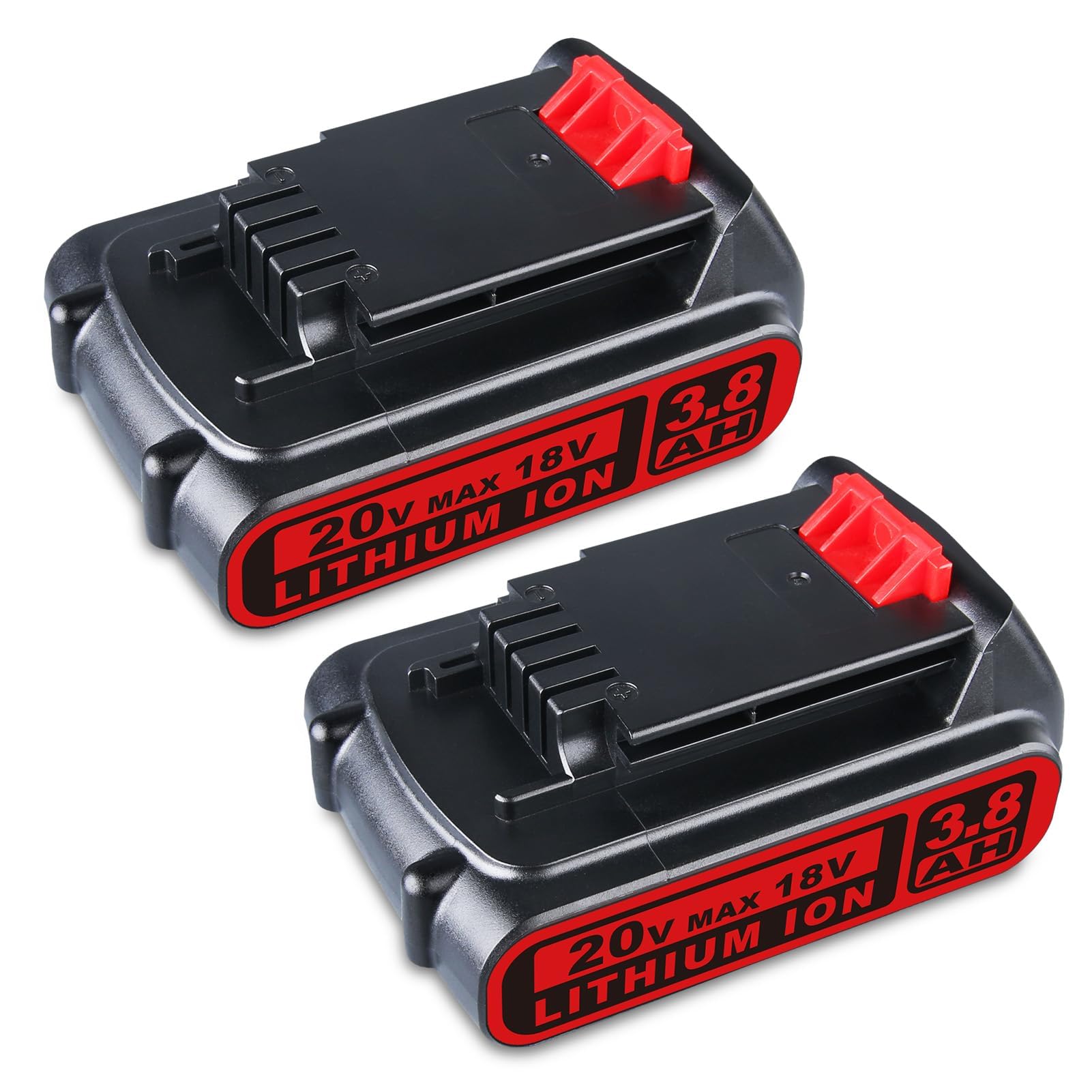 2 Pack 18V 3.8Ah LBXR20 Replacement for Black and Decker 18V Battery Compatible with Black and Decker Battery BL2018 LB20 LBX20 STC1820 Cordless Tools (20V Max)