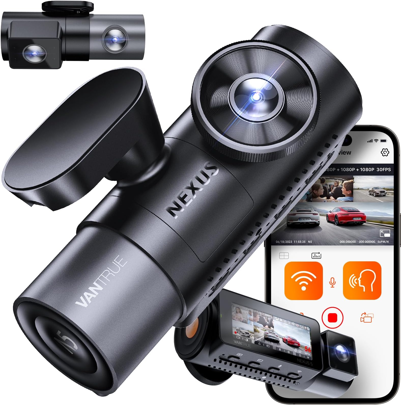 Dash Cam Front and Rear 4K