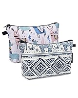 Vista 12 de WANDF - Bolsa de cosméticos para mujeres, organizador de maquillaje, mini neceser de maquillaje para el bolso, resistente al agua, regalo para niñas