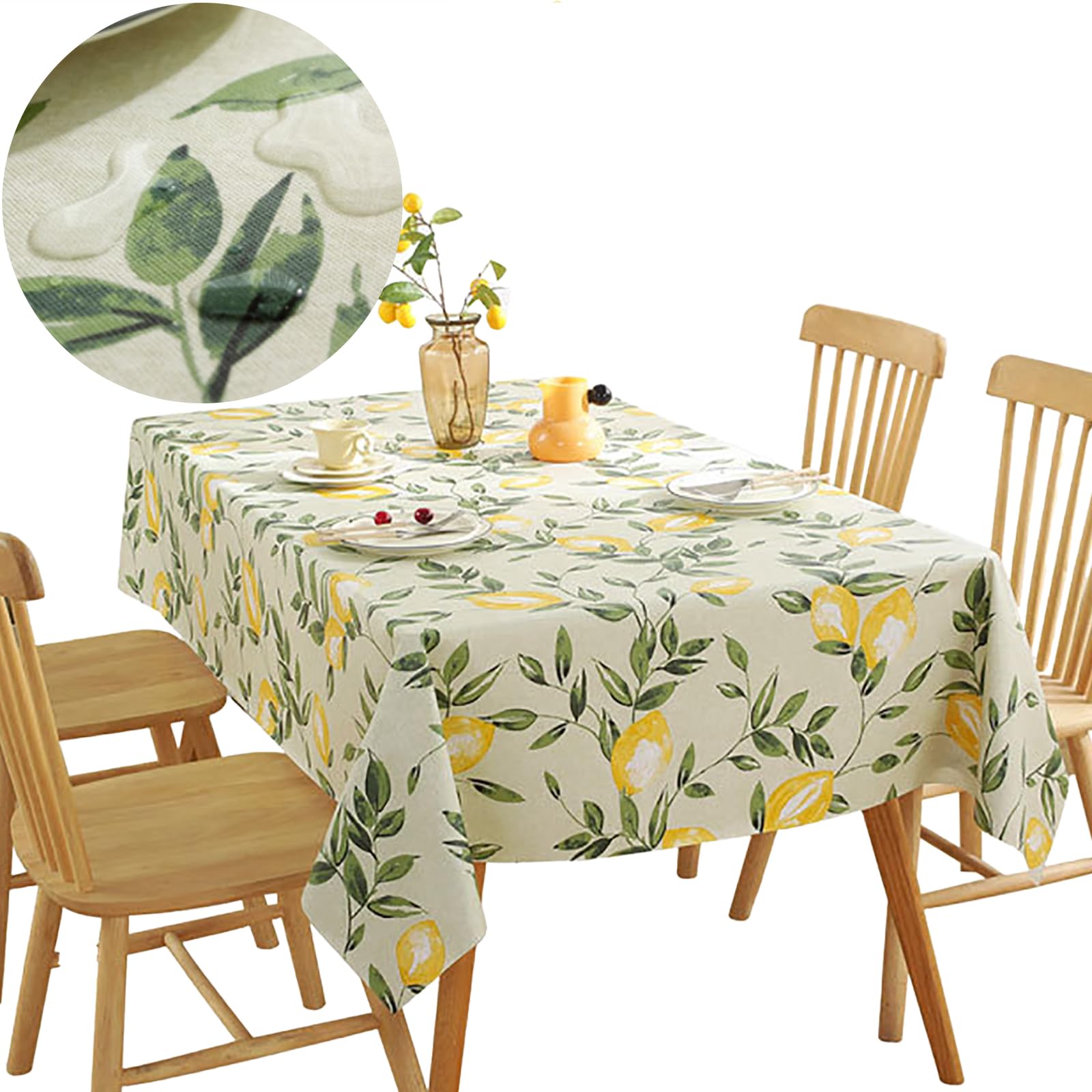 Wachstuchtischdecke, 100 x140 cm Rechteckig Wachstischdecke, Abwaschbare Tischdecke, PVC Wasserdicht Schmutzabweisend Table Cloth, Tischtuch für Hochzeit, Wohnzimmer, Esszimmer, Balkon