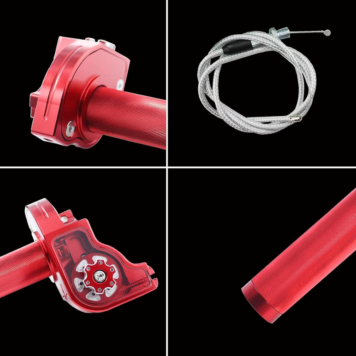 Motorcycle Throttle Grip 7/8" 22mm CNC Aluminum Quick Twister with Throttle Cable for KLX CR CRF EXC XR TTR CB SSR CRF230 50 70 110 125 230 250 Dirt Pit Bike Motorbike ATV