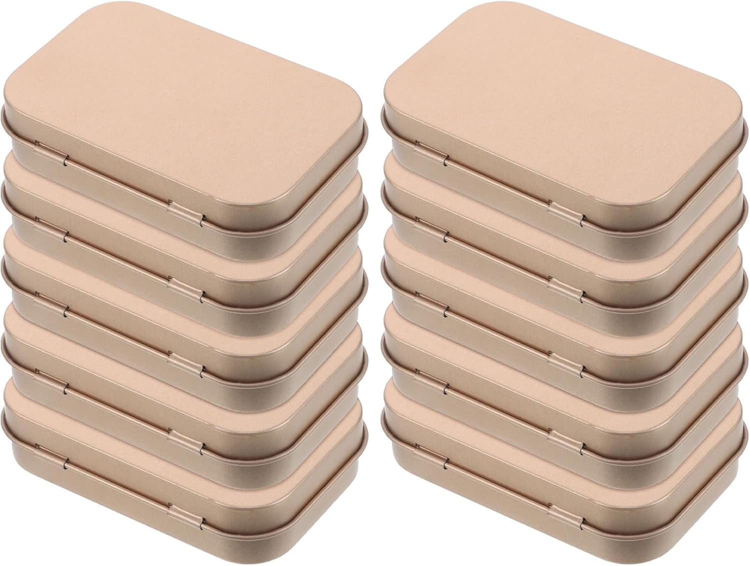 10pcs Mini Tinplate Box with Lid, Portable Rectangular Gift Container