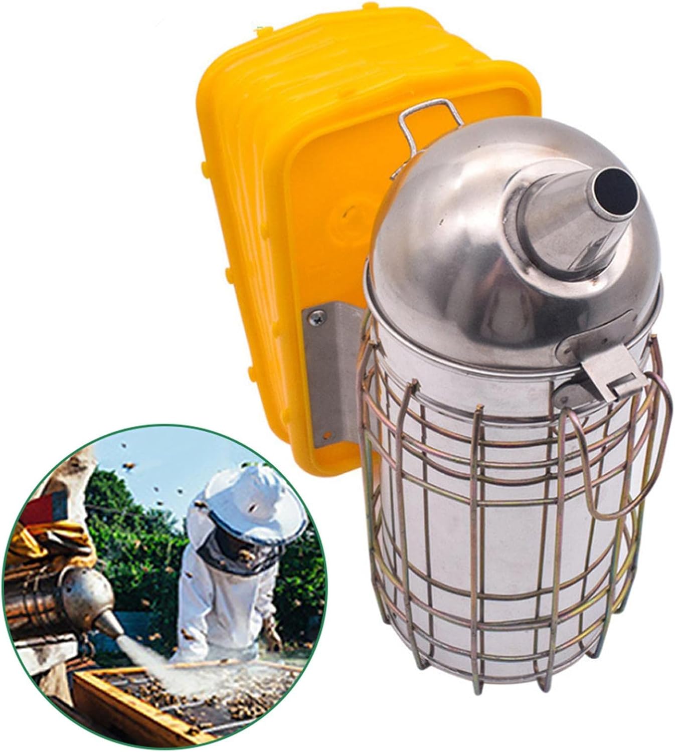 Large Bee Smoker Honey Keeper with Heat Chamber for Producing Smoke