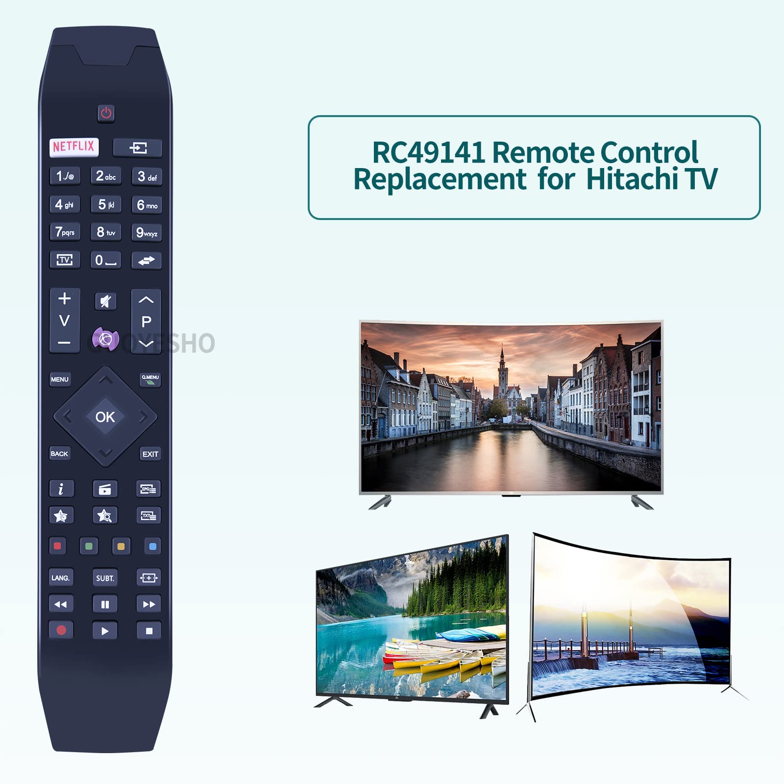 Mando A Distancia De Repuesto RC49141 Para Televisores Hitachi - Compatible Con Varios Modelos