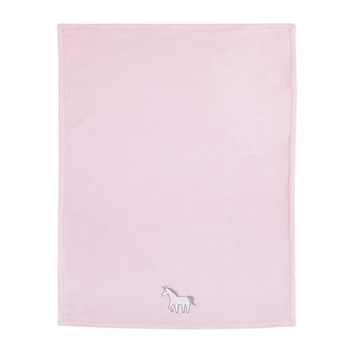 Miniatura 2 de Unicorn Snuggles Pnk, blanco, lavanda, súper suave, manta de vellón coral con apliques de unicornio