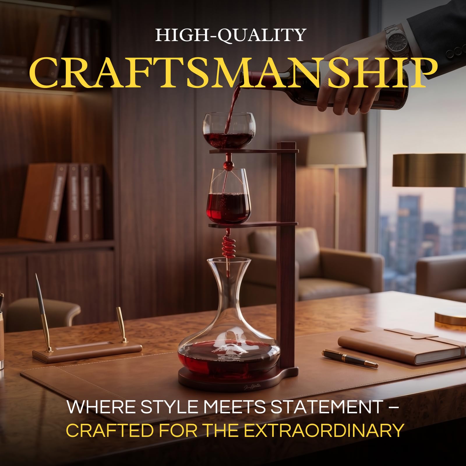 Snapklik.com : Wine Tower Decanting & Aerator Set By The Wine Savant ...