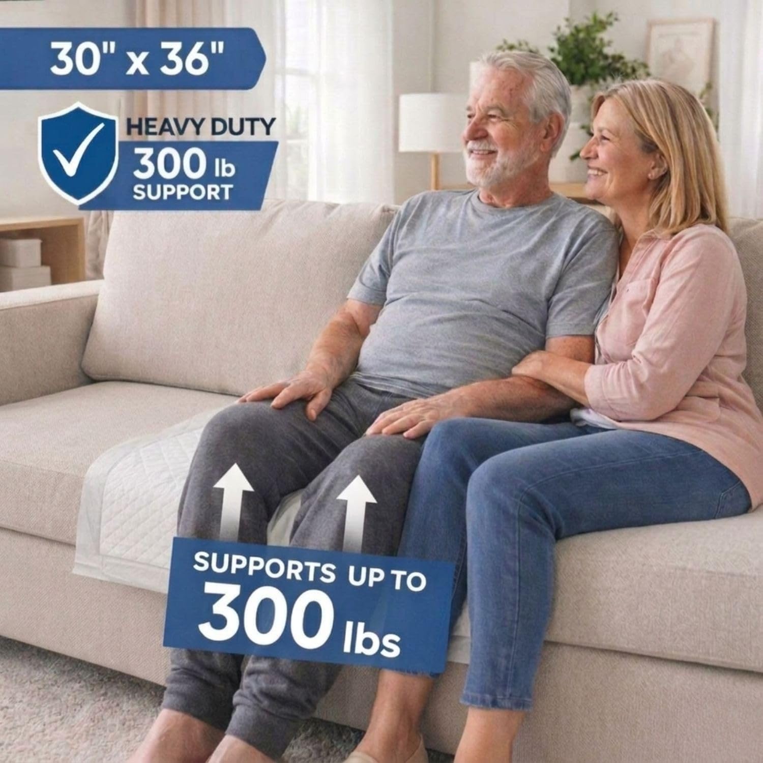 HCS Disposable Underpads 30x36, Gel-Filled, Bulk 40ct - 300lb Ultra Absorbent Medical Bed Pads, Disposable Adult Chucks Pads - USA Made Large Incontinence Bed Pad, Elderly, Baby, Adult Pee Pad (White)