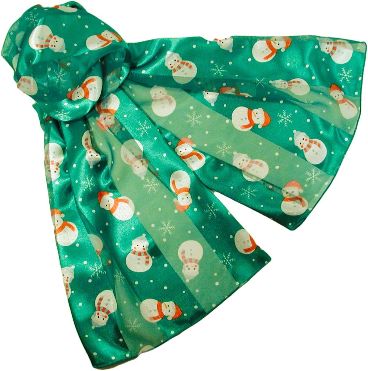 Green Snowmen Christmas Holiday Scarves