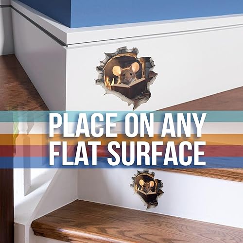 Miniatura 3 de Pegatina de libro de lectura de pared con agujero de ratón en la pared, divertido agujero en la pared, broma 3D, calcomanías de vinilo para