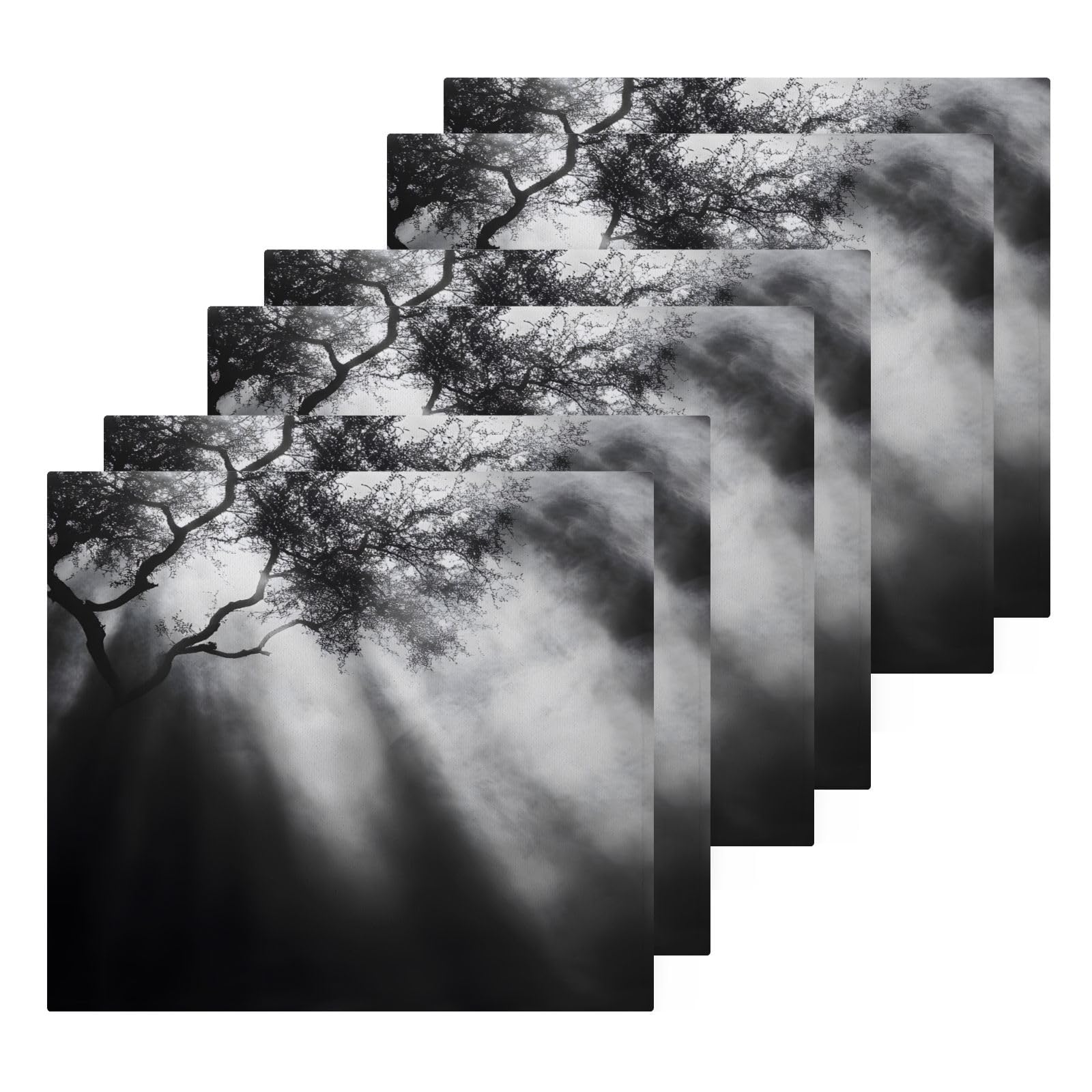 YANENDIE Black Forest Washcloths Towels, Highly Absorbent and Soft Cotton Face Cloths, 6 Pack Quick Dry Wash Cloths - 12 X 12 Inches