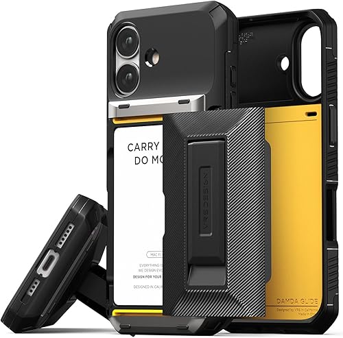Miniatura 10 de VRS DESIGN Damda Glide - Funda híbrida para iPhone 13 Pro, ranura para tarjetas con soporte, funda funcional resistente compatible con iPhone 13 Pro