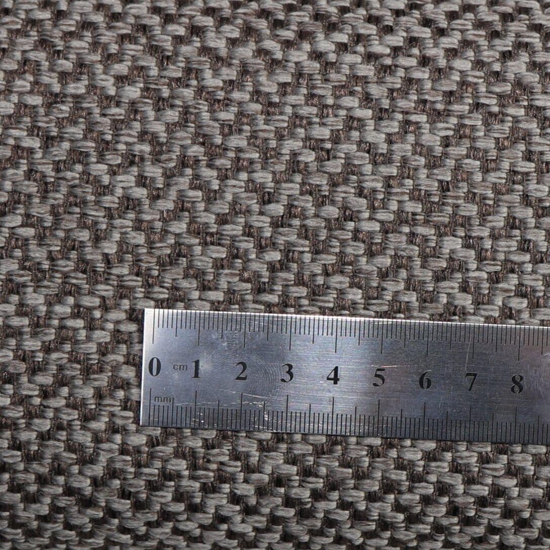 TinaKim Heavy-Duty Coarse Burlap Upholstery Fabric - 54" Wide Hemp-Look Textured Material for Reupholstery, Chair Couch Cushions, Furniture Slipcovers, DIY Farmhouse Decor (6 Brown Grey, 2 Yard)