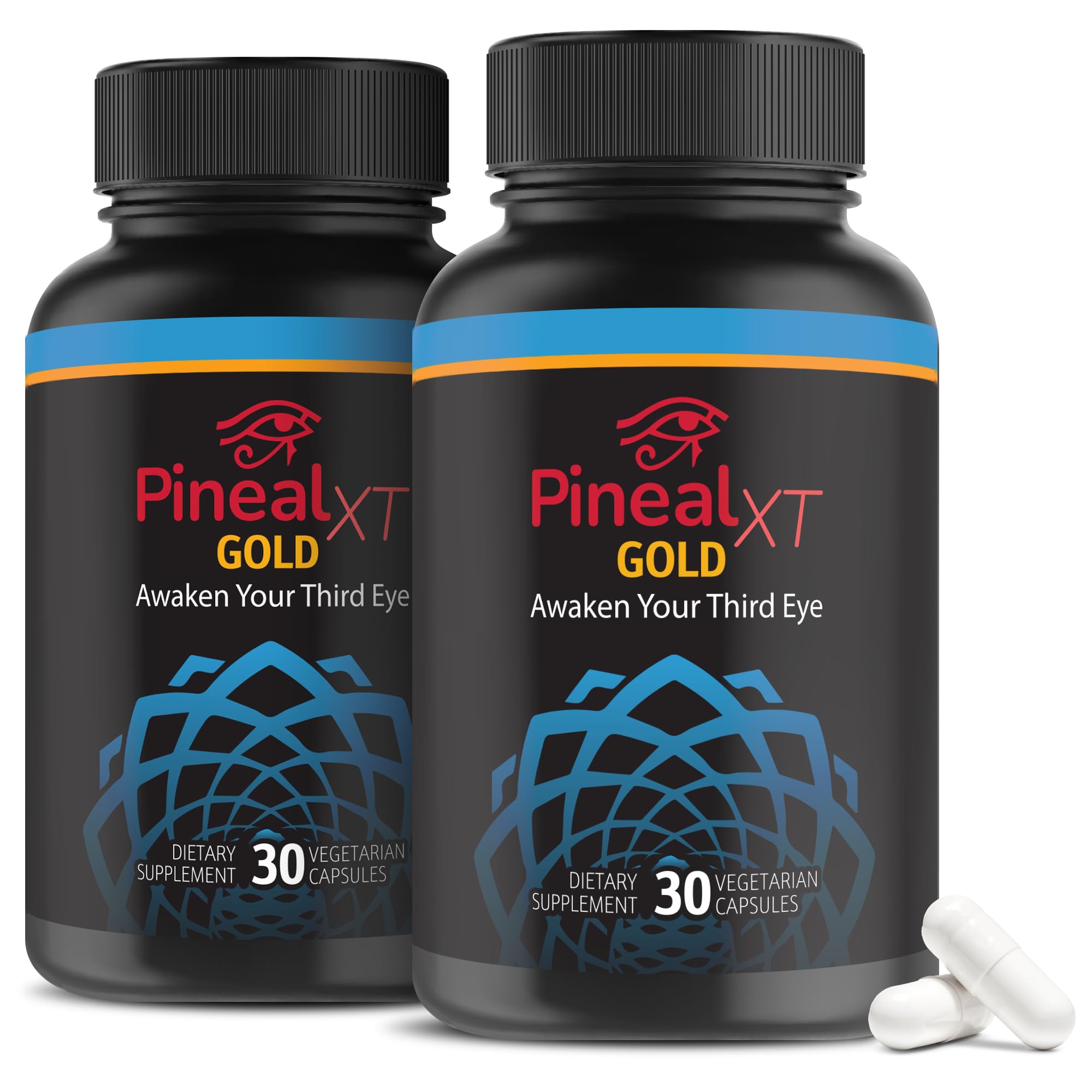 Pineal XT Gold - Pineal Gland Supplement - Third Eye Awakening - Focus and Memory Supplement for Brain - 7 Powerful Ingredients Decalcify, Detox, and Activate Your Pineal Gland, 2 Pack