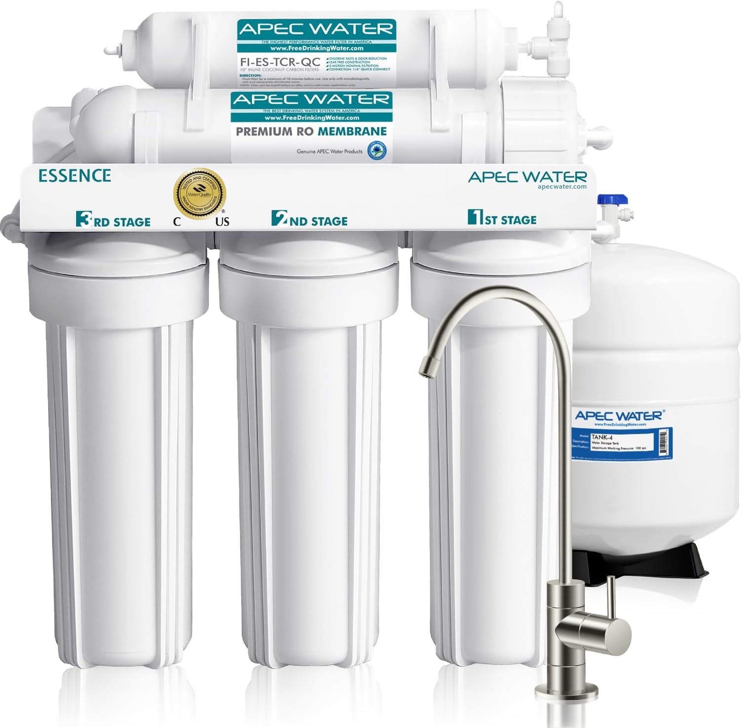 APEC Water 50 GPD Essence Reverse Osmosis Drinking Water Filter System (ROES-50)