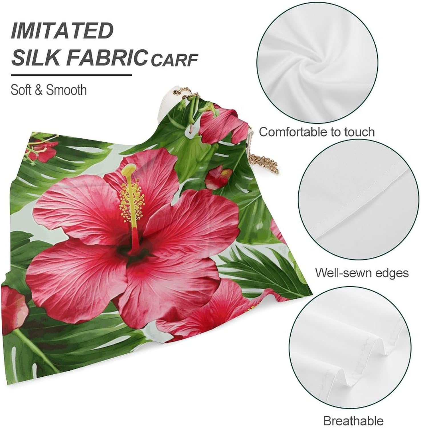 Square Kerchief Bandanas Silky Touch Head Scarf Pineapple Mask Scarf for Men & Women