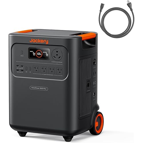 Jackery HomePower 3600 Plus Portable Power Station, 3600W AC Output, 3584Wh LFP Solar Generator, Expandable up to 43kWh, Essential Home Backup for Home Use, Emergencies, RV (Solar Panel Optional)