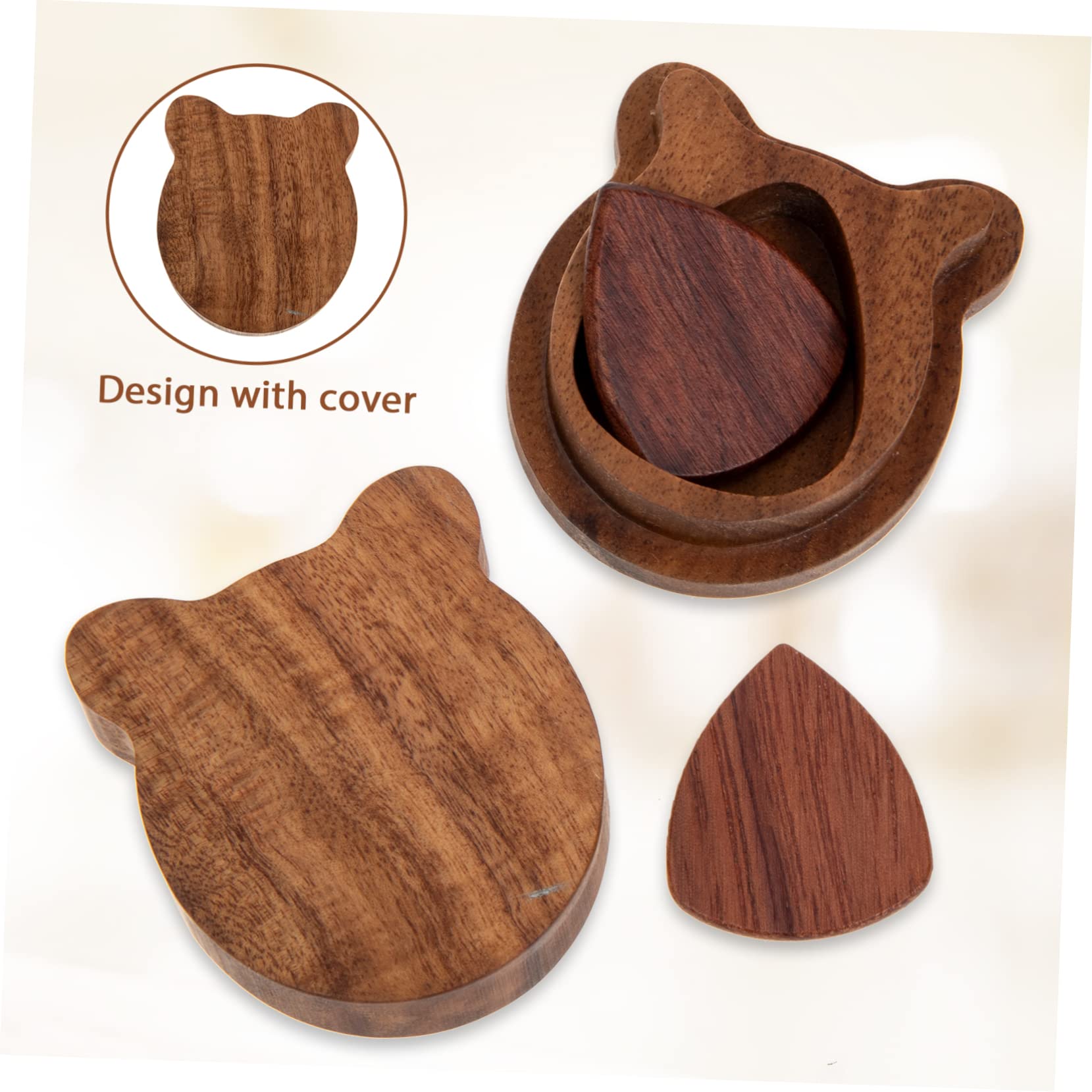 ifundom 5sätze Multipurpose Wooden Guitar Pick Holder Mit Natürlichen Plektren Praktische Und Langlebige Holzkonstruktion Für Akustik Und Folk-Gitarren Ergonomisches Design Für