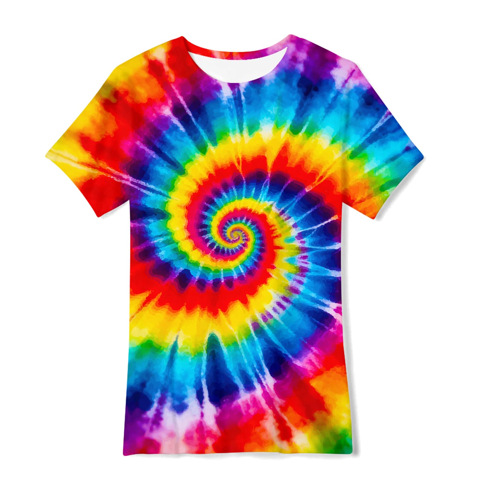 Boys Tie Dye Shirt Size 4-14 Hippies Senior Rainbow Tees T Shirts for Kids | Tees T shirts for Kids