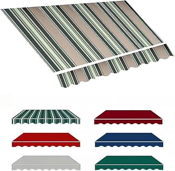 Retractable Awning Patio Sun Shade Shelter Replacement Fabric Top CoverFabric Only Water-Resistant Polyester Replacement Canvas for Awnings, Deck, Balcony, Yard, Ou