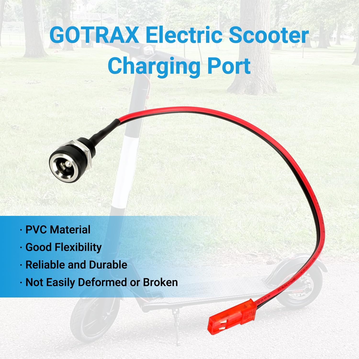 EOPOAYI Charging Port Compatible with Gotrax GXL V2 XR Ultra Apex Electric Scooter, Charger Port Replacement for Gotrax Rival Elite Electric Scooter E-Scooter Parts (Coaxial 5.5 mm OD, 2.5 mm ID)