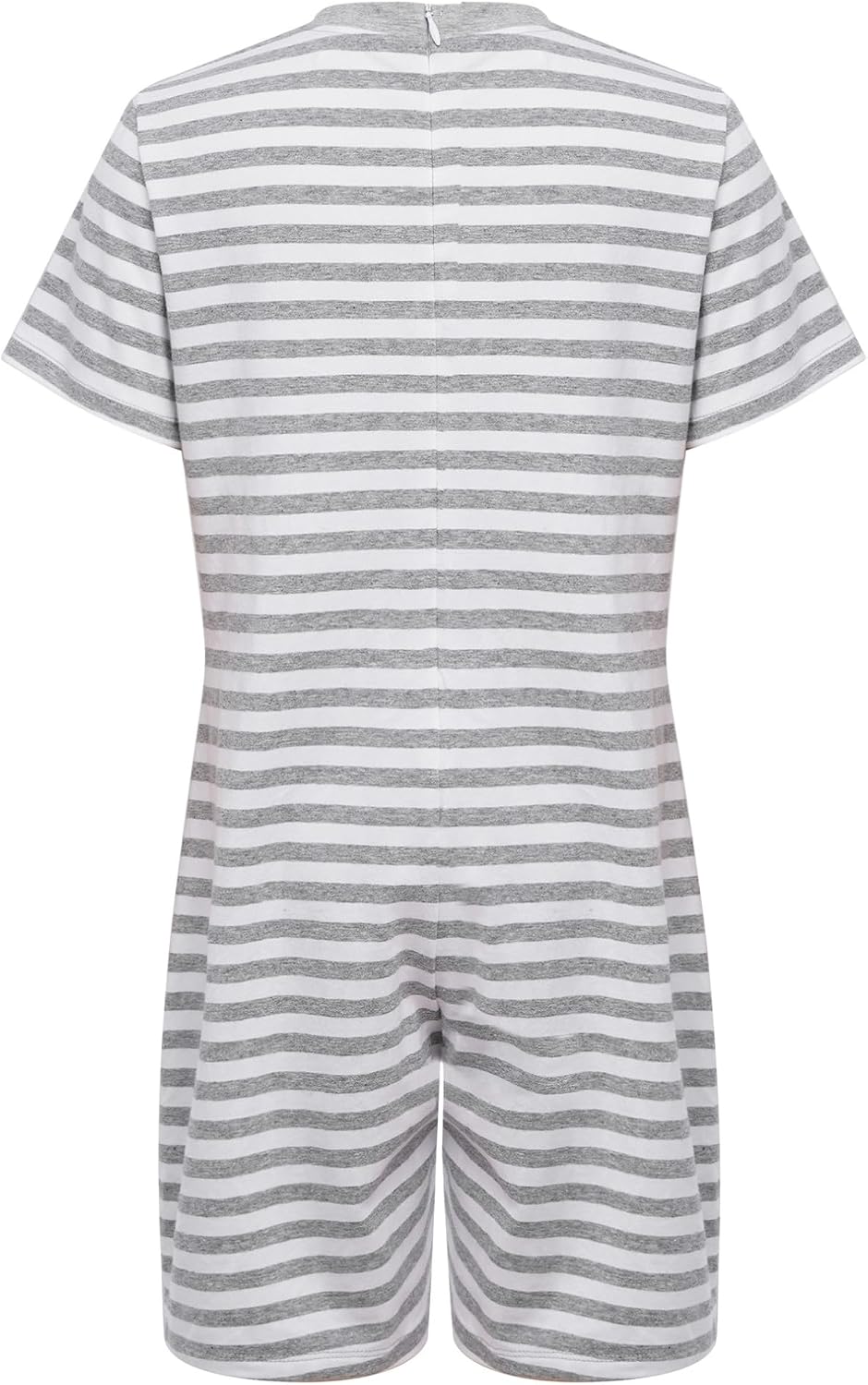 FEESHOW Boys Girls Zip Back Short Leg Jumpsuits Short Sleeve Striped Rompers Special Needs Adaptive Clothing for Kids