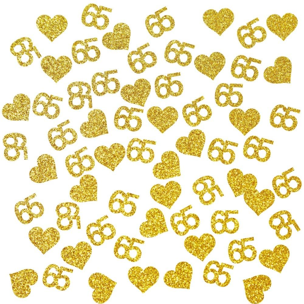 Photo 1 of 130pcs Number 65 Gold Glitter Confetti,65th Happy Birthday Confetti Decorations,Number 65 Party Decorations, Wedding Anniversary Party Table Decorations1078500931