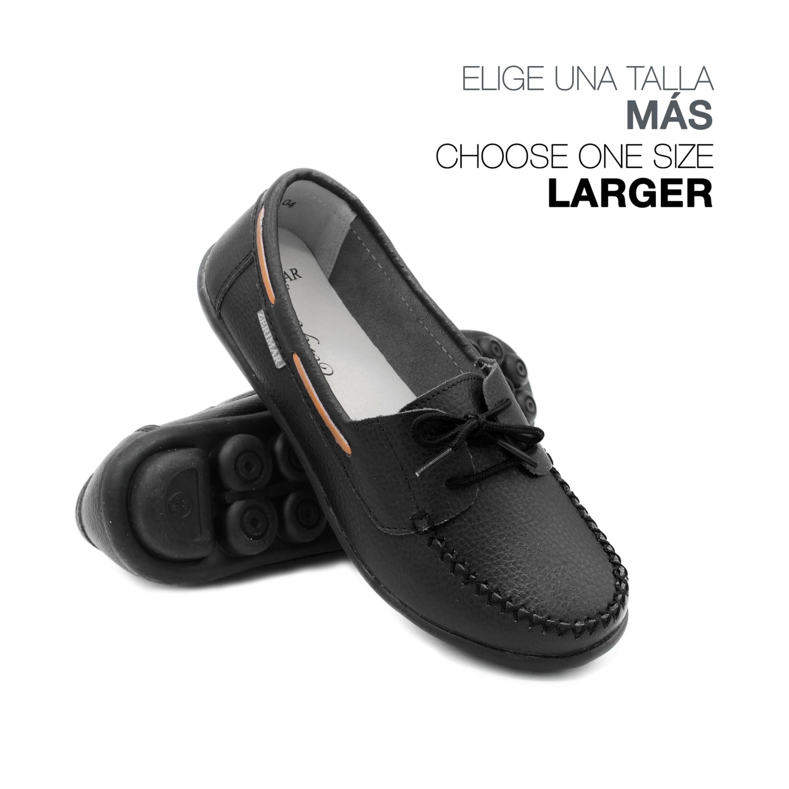 Zerimar Náuticos Mujer Piel | Cómodos con Cordones y Suela Antideslizante de Goma | Calzado Casual Flexible y Ligero