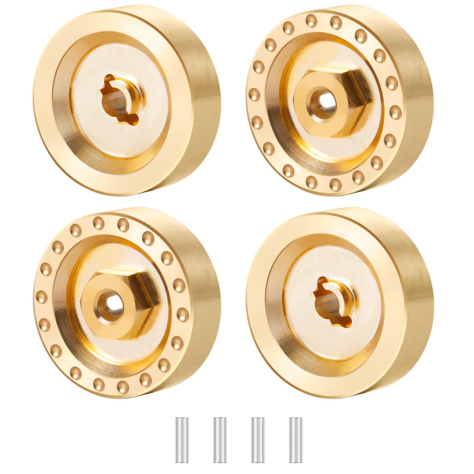WEFEINO 5mm Brass Wheel Hex Adapter Counterweight Combiner for 1/24 RC Crawler Axial SCX24 90081 AXI00005 AX100002 AXI00001 AXI00006 Upgrade Accessories