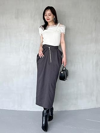 Amazon | [スナイデル] レースコンビハーフスリーブニットプルオーバー