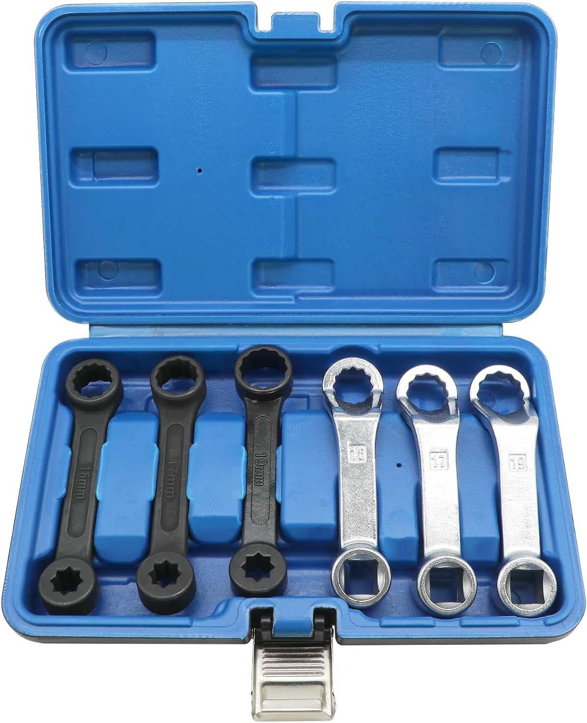 DPTOOL 6PC Rear Camber Adjusting Wrench Motor Mount Socket with 16mm 17mm 19mm 1/2" 3/8" Drive Offset Fixing Screws for Mercedes Benz W221 W220 W219 W211 W210 W204 W203 W202 W201 W170 W140 W126 Engine