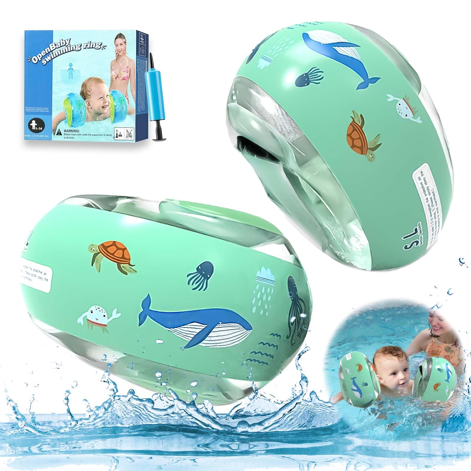 Braccioli Gonfiabili Bambini 1–6 Anni – Sicuri e Confortevoli – 3 Camere d’Aria Indipendenti – Braccioli Rotondi Bambino e Bambina per Piscina e Mare