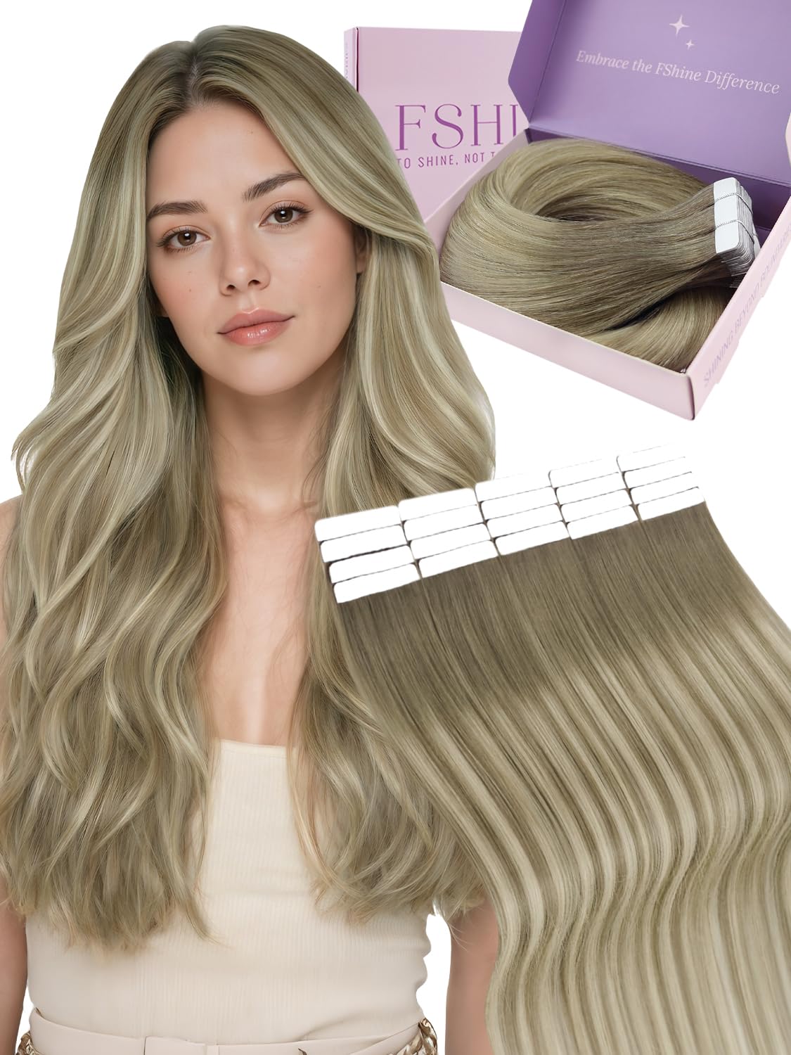 Fshine Extensions Echthaar, Natürliches Volumen, Weich Haarverlängerungen