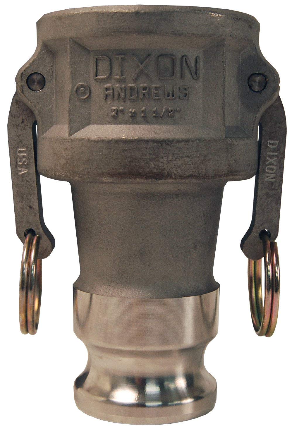 Dixon 5040-DA-AL Aluminum Cam and Groove Reducing Hose Fitting, 5" Socket x 4" Plug