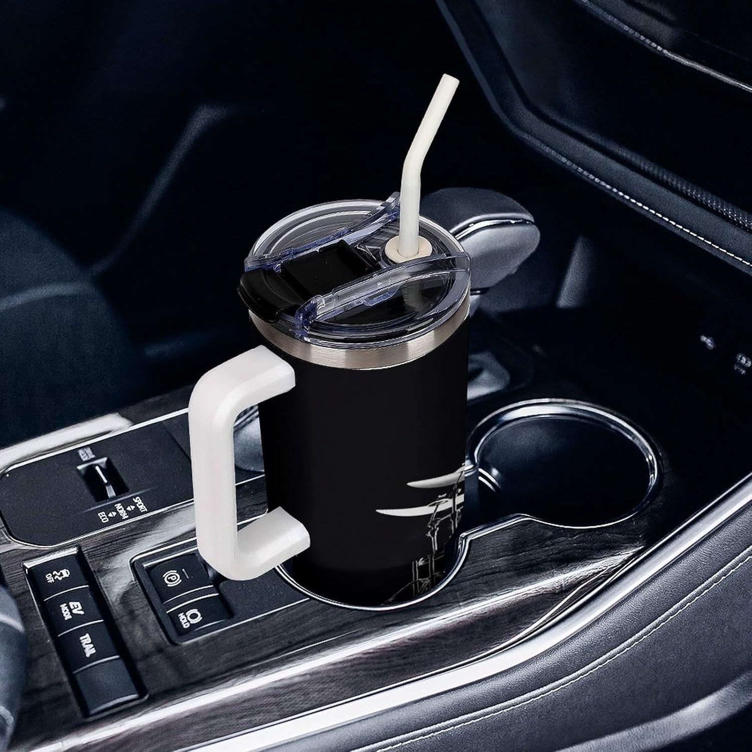 Drummer Travel Coffee Mug Reusable Durable Stainless Steel Insulated Tumbler with Handle And Straw Leak Resistant Portable Thermal Cup Gifts for Men Women 40 Oz