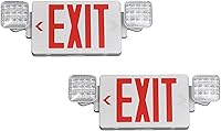 Vista 9 de TANLUX Letrero de salida de carcasa negra con luces de emergencia, luz LED de salida de emergencia con batería de respaldo, certificación UL, combo