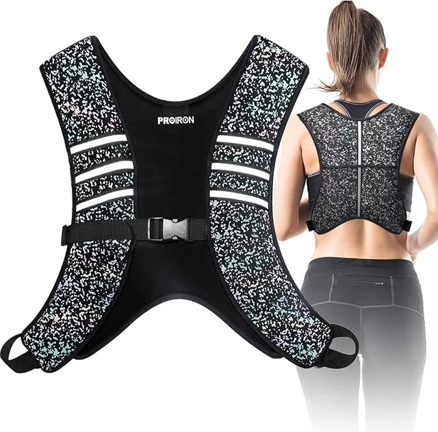 PROIRON Weighted Vest Soft Washable for Men Women 3kg 5kg 8kg 10kg, Fully Reflective Running Weight Vest, No Leakage Weighted Vest for Fitness, Workout, Weight Loss, Exercise, Strength Training