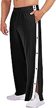 PINSPARK Mens Jogging Bottoms Rehabilitation Side Press Studs Jogging Fitness Workout Trousers with Pockets