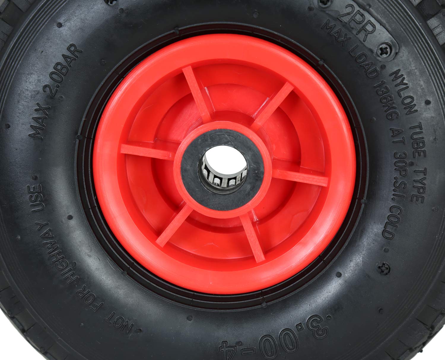 FROSAL Sackkarrenrad Nabe 20mm/60mm Rad Bollerwagen | Ersatzrad Reifen Sackkarre | Ersatzreifen | Luftreifen Rollenlager Kugellager | (2 Stück)