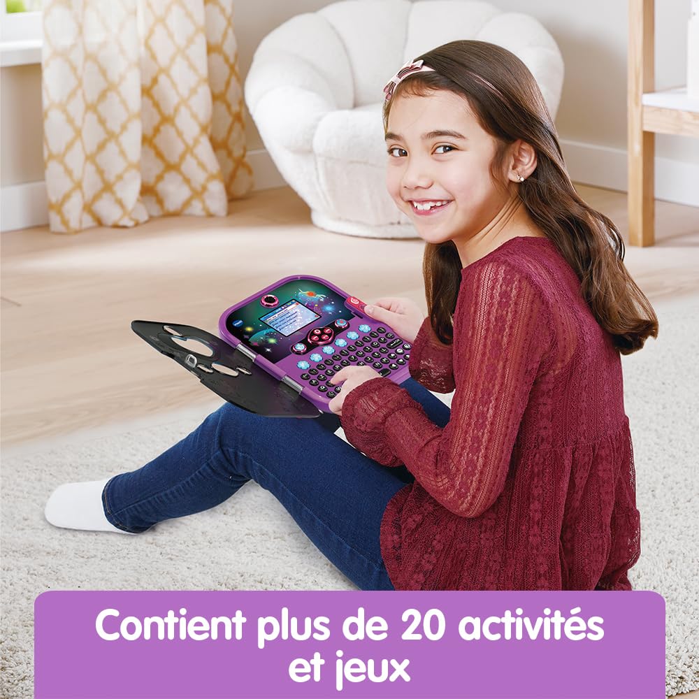 VTech KidiSecrets Selfie Music 2.0 Noir Journal Intime Électronique Enfant | Journal Secret Vidéo, Photo et Selfie pour Enfant Dès 6 Ans avec Clavier AZERTY, Effets Lumineux et Reconnaissance Faciale