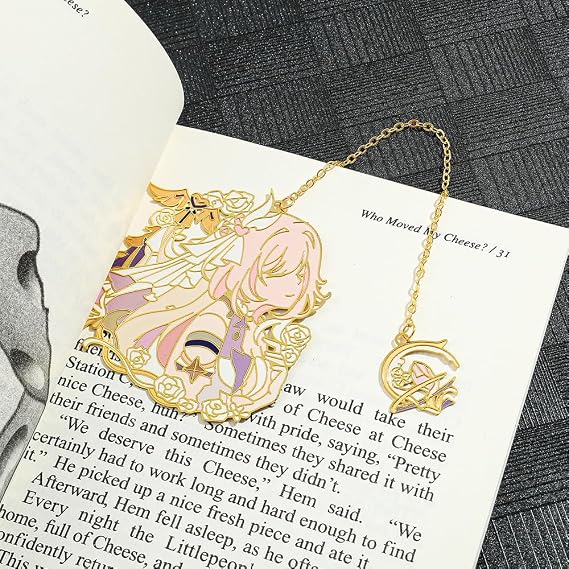 Game Figure Elysia Metal Bookmark - Classic Anime Honkai Impact Bookmark, Reading Gift for Game Fans, Reader, Friends Book Lovers Christmas Stocking Stuffers for Women (B)